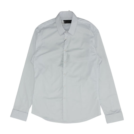 White Solid Long Sleeve Button Down