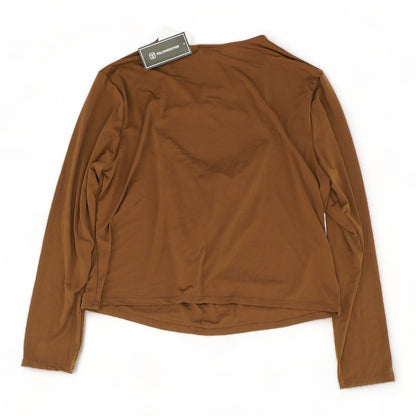 Brown Solid Long Sleeve Blouse