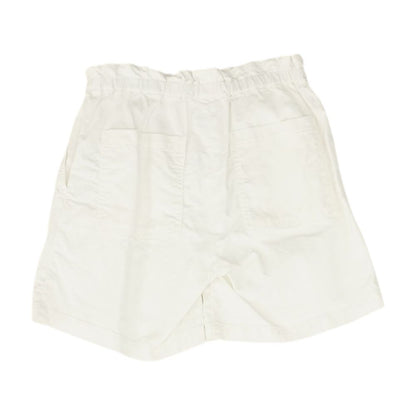 White Solid Denim Shorts