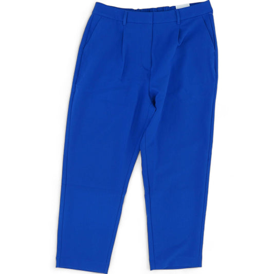 Blue Solid Dress Pants