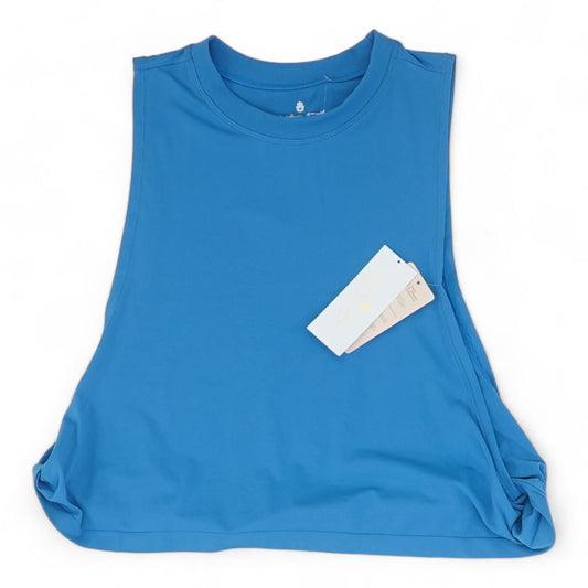 Blue Solid Cropped Tank