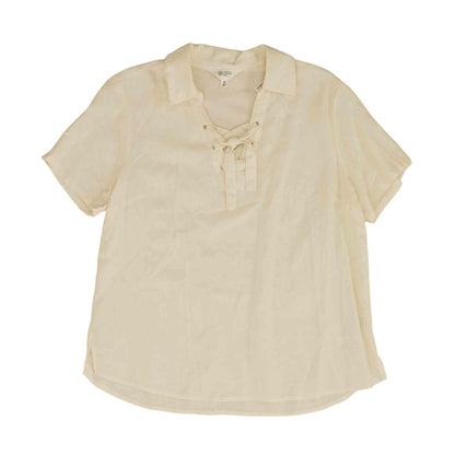 Ivory Solid Short Sleeve Blouse