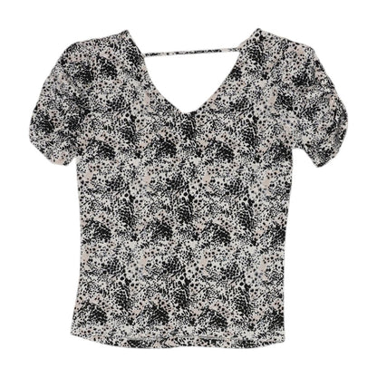 Multi Graphic Short Sleeve Blouse