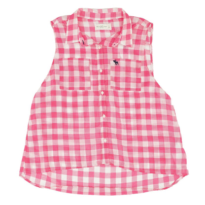 Pink Check Button Down