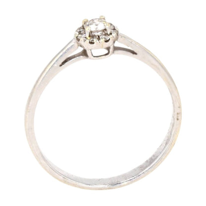 .10 Ct 9K White Gold Diamond Cluster Promise Ring