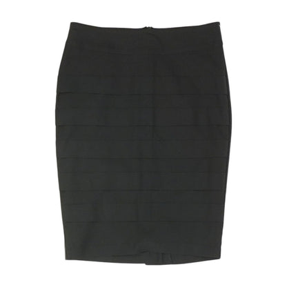 Black Solid Midi Skirt
