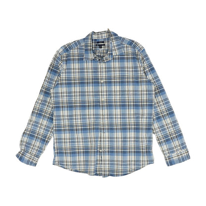 Blue Plaid Long Sleeve Button Down