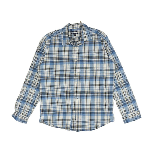 Blue Plaid Long Sleeve Button Down