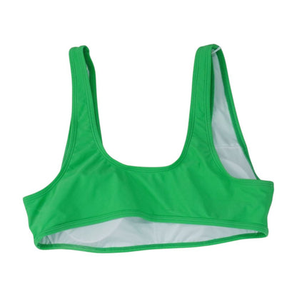 Green Solid Swim Top