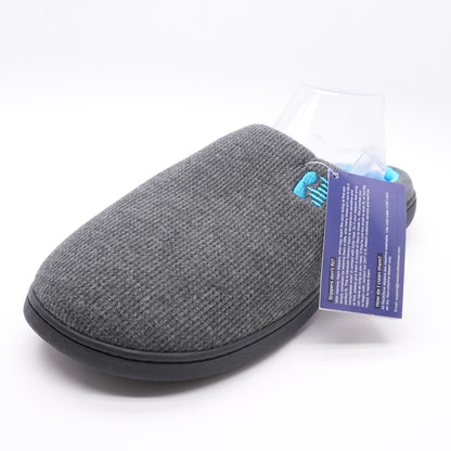 Two-Tone Memory Foam Charcoal Polyester Slipper Shoes