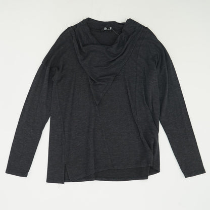 Charcoal Solid Cowl Neck Sweater