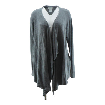 Gray Solid Cardigan Sweater
