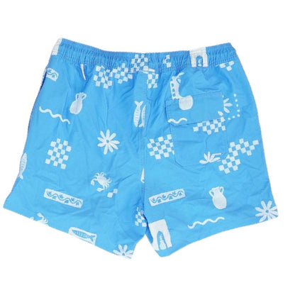 Blue Graphic Swim Shorts