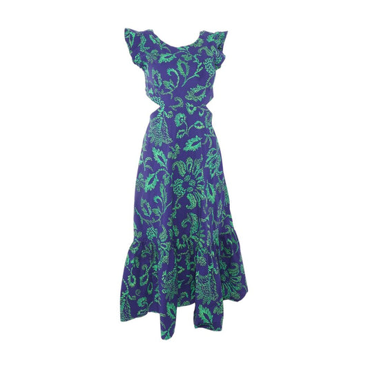 Blue Graphic Midi Dress