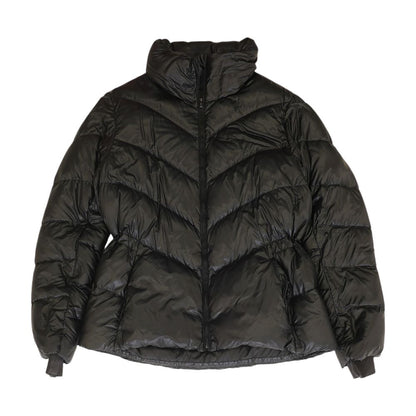 Black Solid Puffer Coat