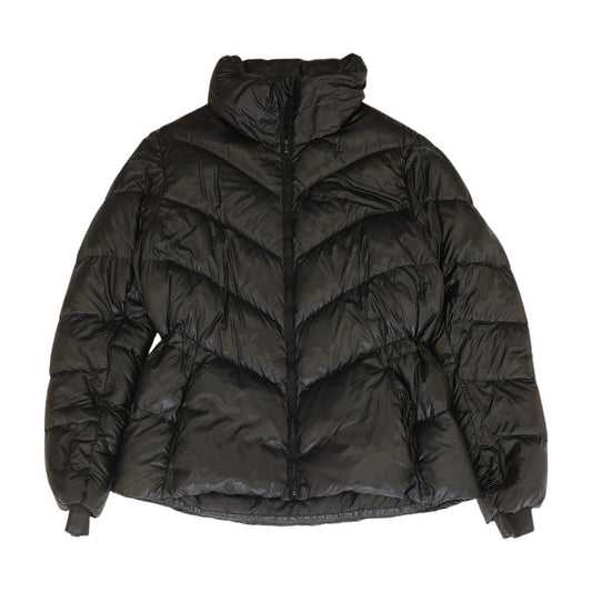Black Solid Puffer Coat