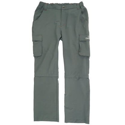 Gray Solid Cargo Pants
