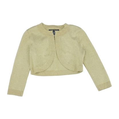Gold Solid Cropped Sweater