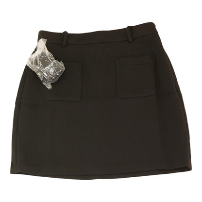 Black Solid Midi Skirt With Belt – Unclaimed Baggage