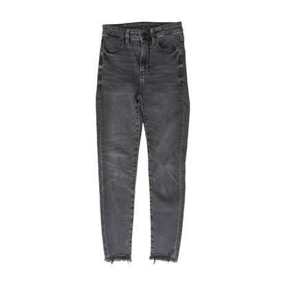 Gray Solid High Rise Skinny Leg Jeans