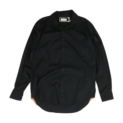 Black Solid Long Sleeve Button Down