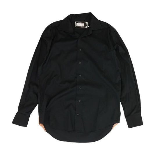 Black Solid Long Sleeve Button Down