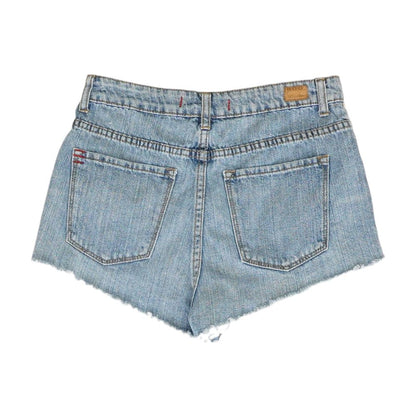 Blue Solid Denim Shorts
