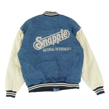 Vintage 1990's-2000's Blue Color Block Denim Varsity Jacket