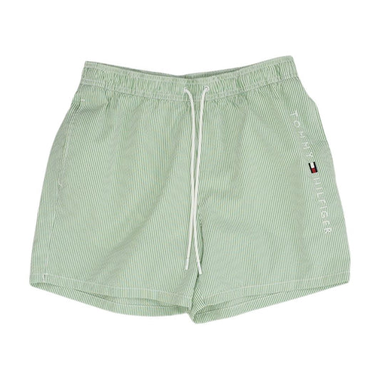 Green Striped Swim Shorts