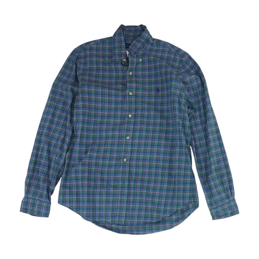 Green Plaid Long Sleeve Button Down