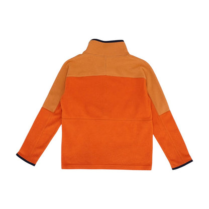 Orange Color Block 1/4 Zip Pullover