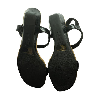 Black Wedged Sandals