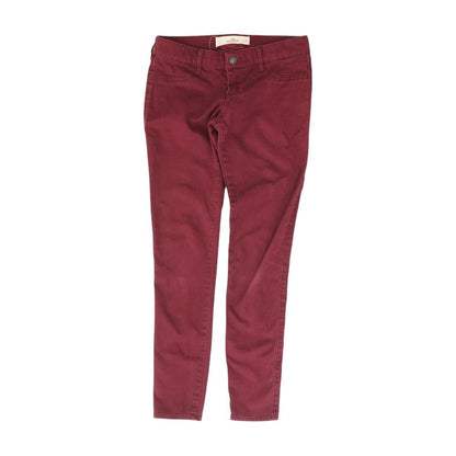 Burgundy Solid Low Rise Jeans