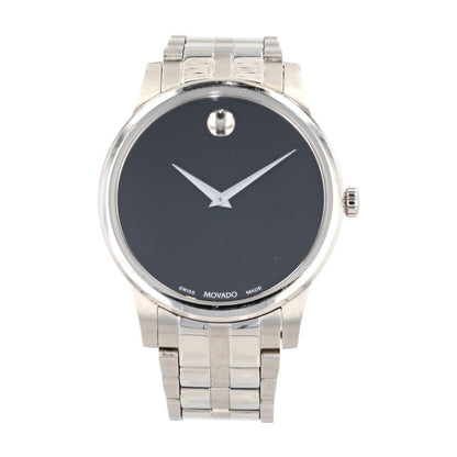 Silver-Tone Stainless Steel Museum Classic Watch W/ Black Dial