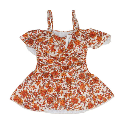 Beige Plus Floral One-Piece