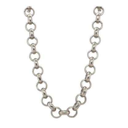 Silver Tone Rolo Chain Necklace