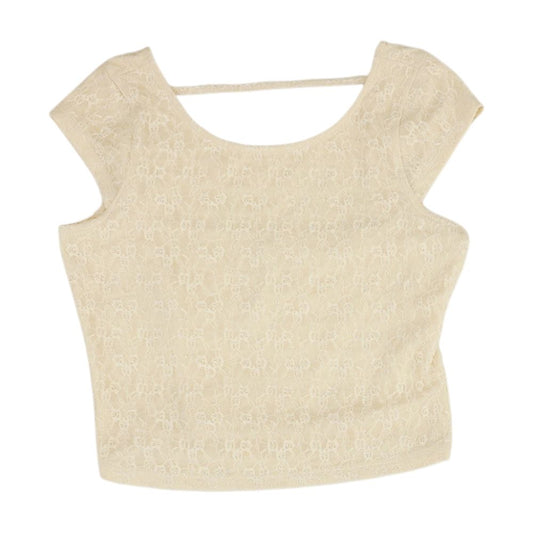 Yellow Cropped Knit Top