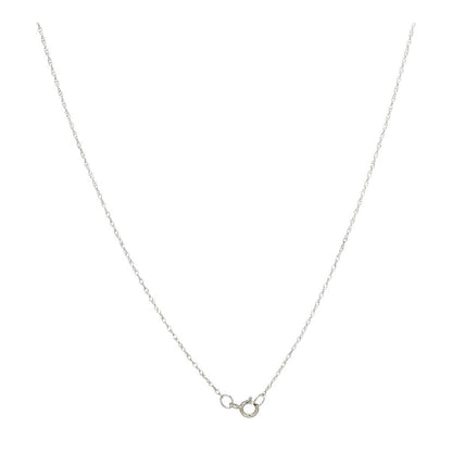 14K White Gold Diamond And Ruby Three Stone Pendant Necklace