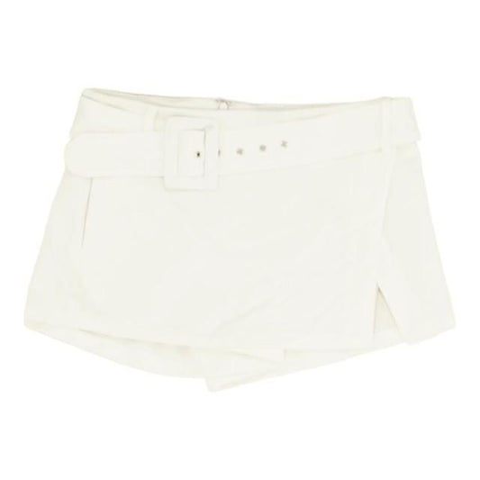 White Solid Shorts