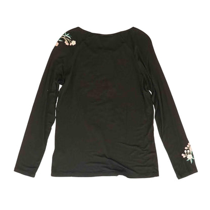 Black Embroidered Detail Long Sleeve Blouse