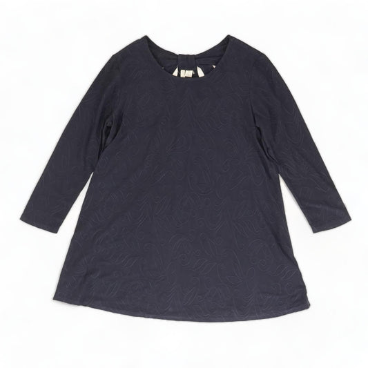 Navy Solid 3/4 Sleeve Blouse