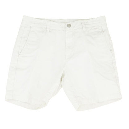 White Solid Chino Shorts