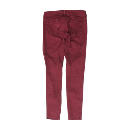 Burgundy Solid Low Rise Jeans
