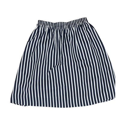 Navy Striped Midi Skirt