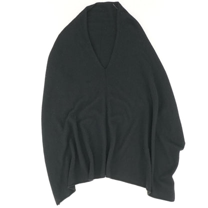 Black Solid Poncho Sweater