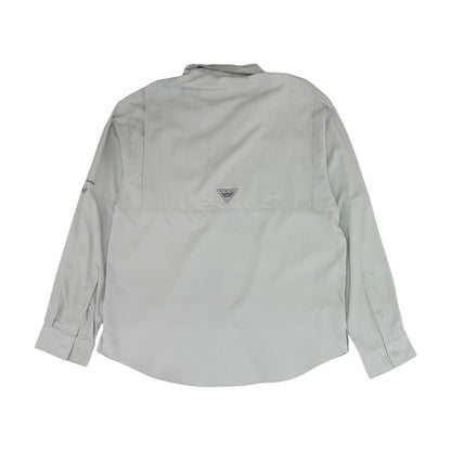 Gray Solid Long Sleeve Button Down