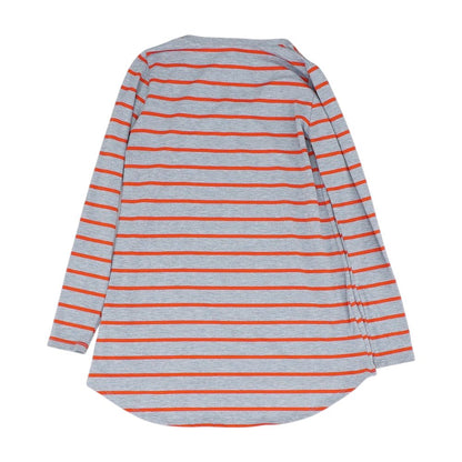 Gray Striped Crewneck T-Shirt