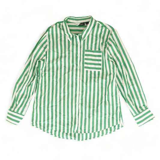 Green Striped Button Down