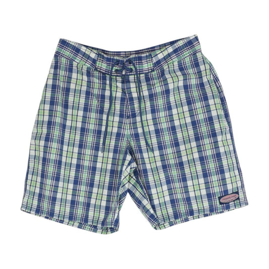 Navy Plaid Swim Shorts