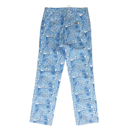 Blue Graphic Chino Pants